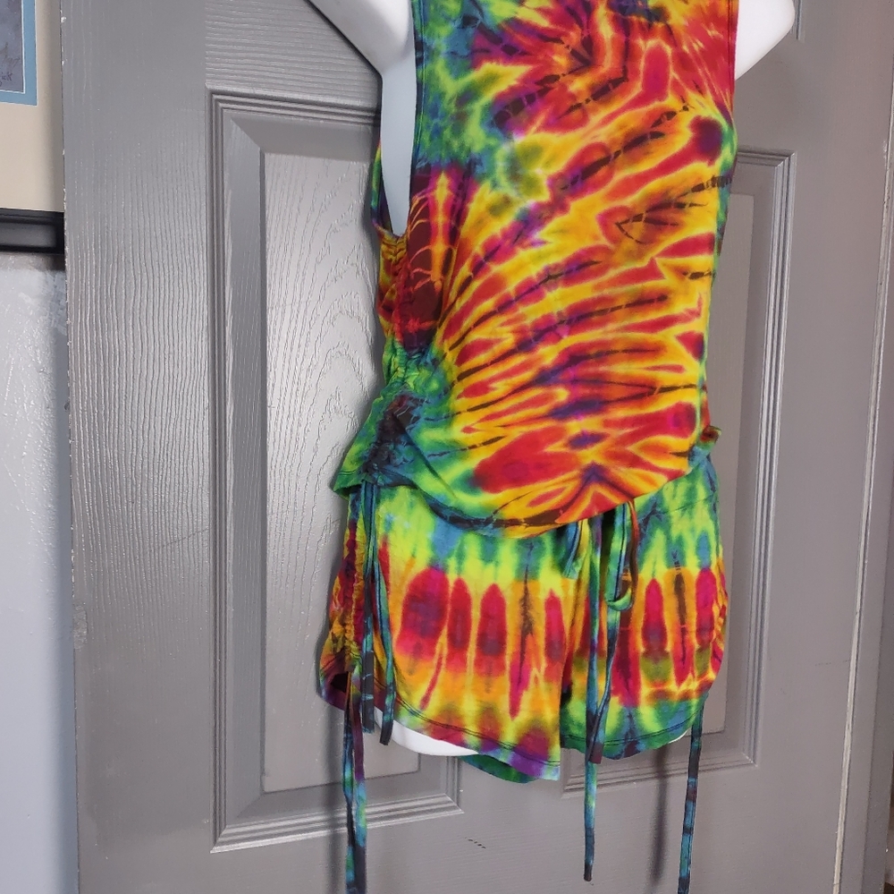 Kathmandu Imports Festival Tye dye Tank top & shorts s M - Picture 4 of 6